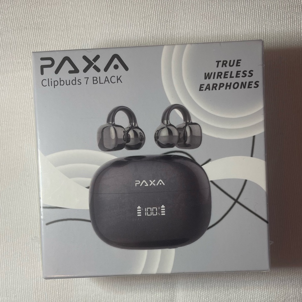 PAXA Clipbuds 7 Black Wireless Open Earphones